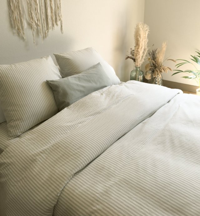 Federa a righe in percalle di cotone organico dimensioni 60x60cm 50x70cm 40x60cm