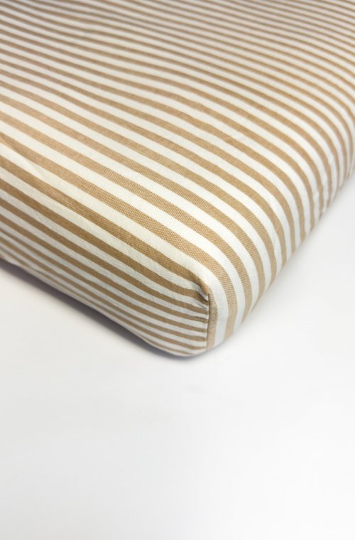 Lenzuolo a righe in percalle di cotone organico per letto singolo 90x190cm o 90x200cm