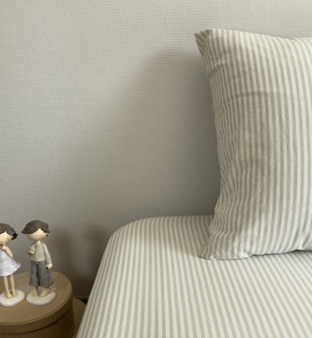 Colección de ropa de cama infantil Percale de Coton estampado de rayas bio