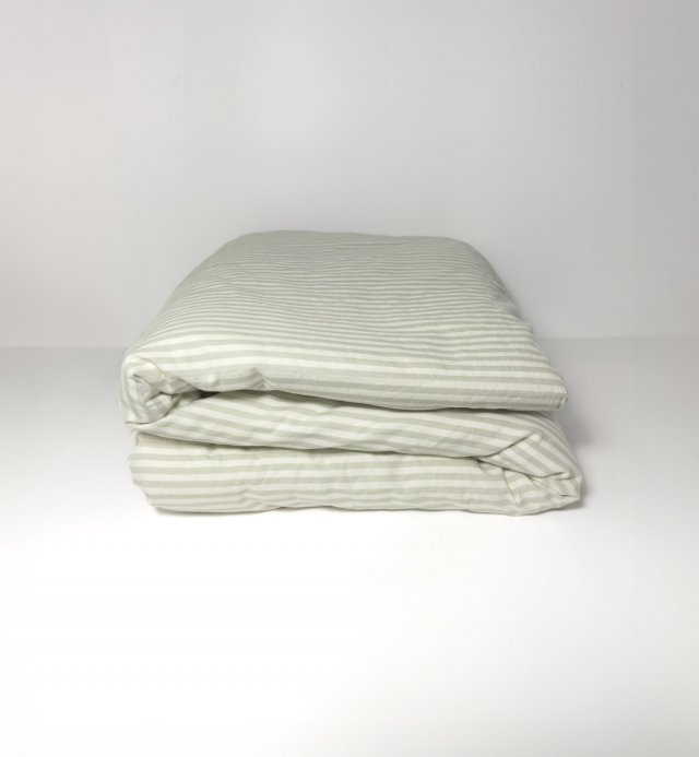 Housse de couette bébé Percale de Coton Bio rayé 75x120cm ou 100x140cm