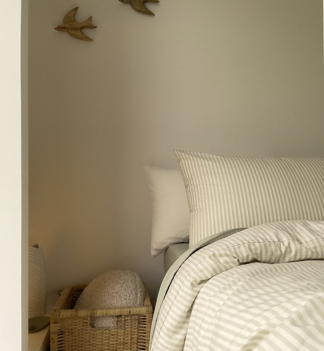 Funda de almohada de algodón orgánico percal a rayas tamaño 60x60cm 50x70cm 40x60cm