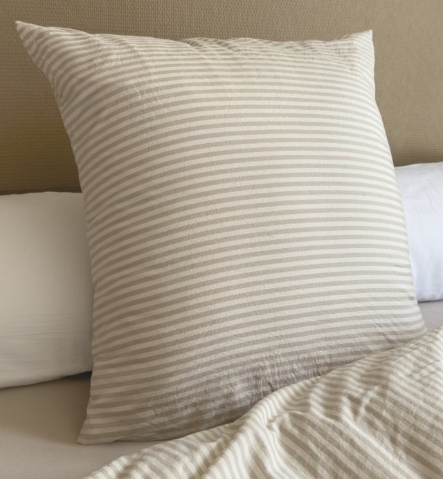 Funda de almohada de algodón orgánico percal a rayas tamaño 60x60cm 50x70cm 40x60cm