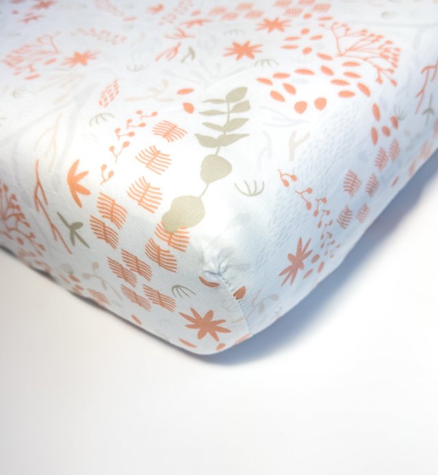 Lençol de algodão orgânico estampado Yukari douceur para cama individual 90x190 90x200cm