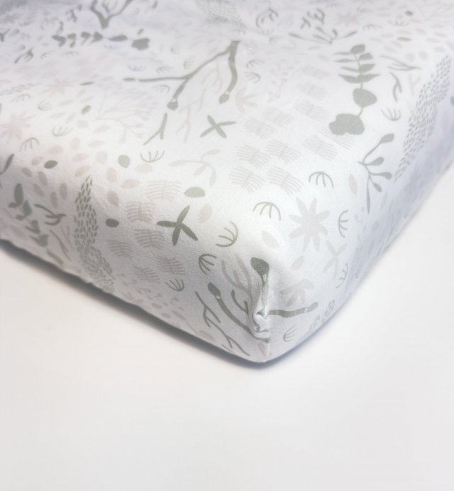 Lenzuolo con angoli in cotone organico fantasia Yukari douceur per letto singolo 90x190 90x200cm