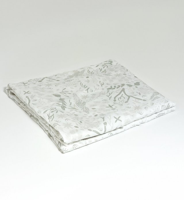 Lençol plano 180x290cm para criança com motivos japoneses - Algodão orgânico Yukari douceur