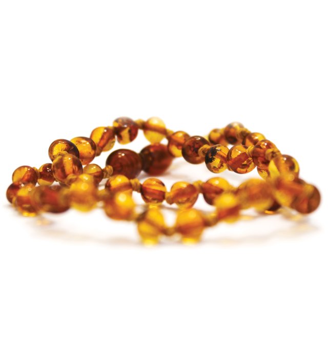 Collier bébé - ambre véritable-  fermoir sécurisé -perles rondes miel