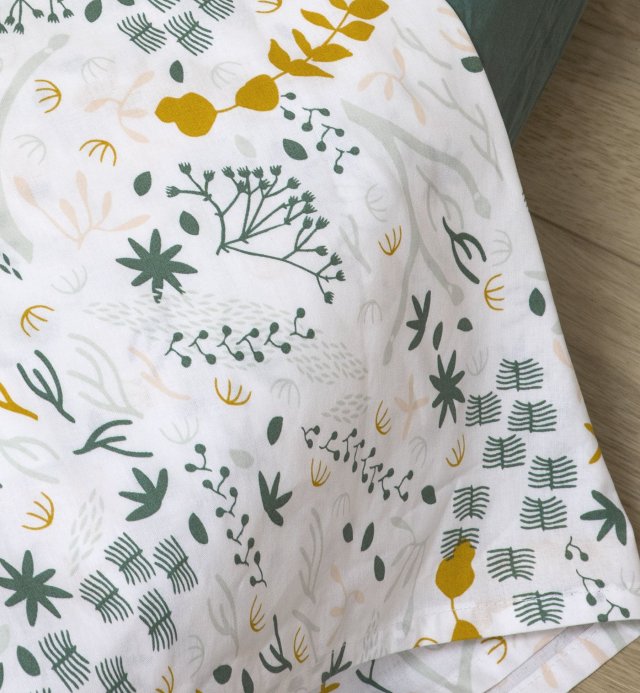 Lenzuolo piatto con motivi giapponesi per bambini - Cotone organico - Yukari