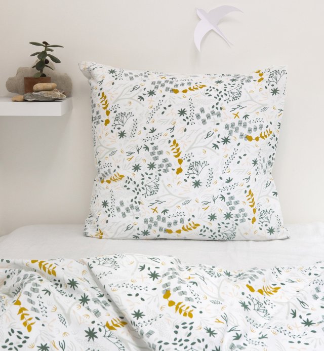 Organic cotton pillowcase with Yukari motif 60x60 - 50x70 - 40x60