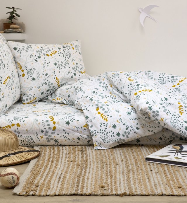 Funda nórdica 100% algodón orgánico estampado Yukari para cama de 90