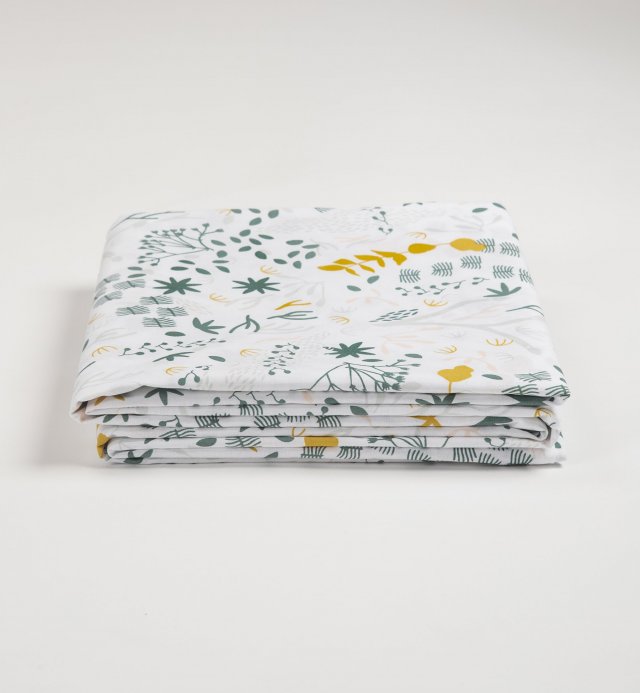 Lençol plano 180x290cm para criança com motivos japoneses - Algodão orgânico Yukari douceur