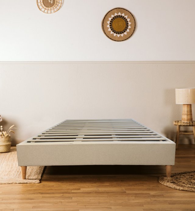 Matras, lattenbodem en lakenpakket voor volwassenen in natuurlijke materialen - Kadolis