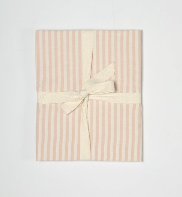 Organic cotton Percale striped fitted sheet for single bed 90x190cm or 90x200cm
