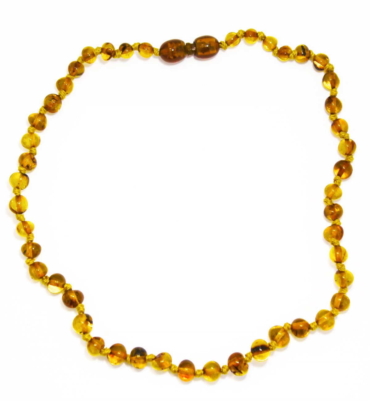 Baby safe amber necklace with round honey beads Kadolis