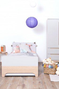 Chambre complète pour enfant en bois Calvi coloris blanc/bois