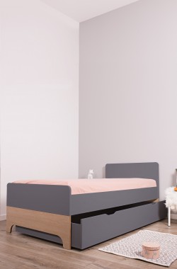 Tiroir de lit enfant avec roulettes 90x200cm collection Calvi