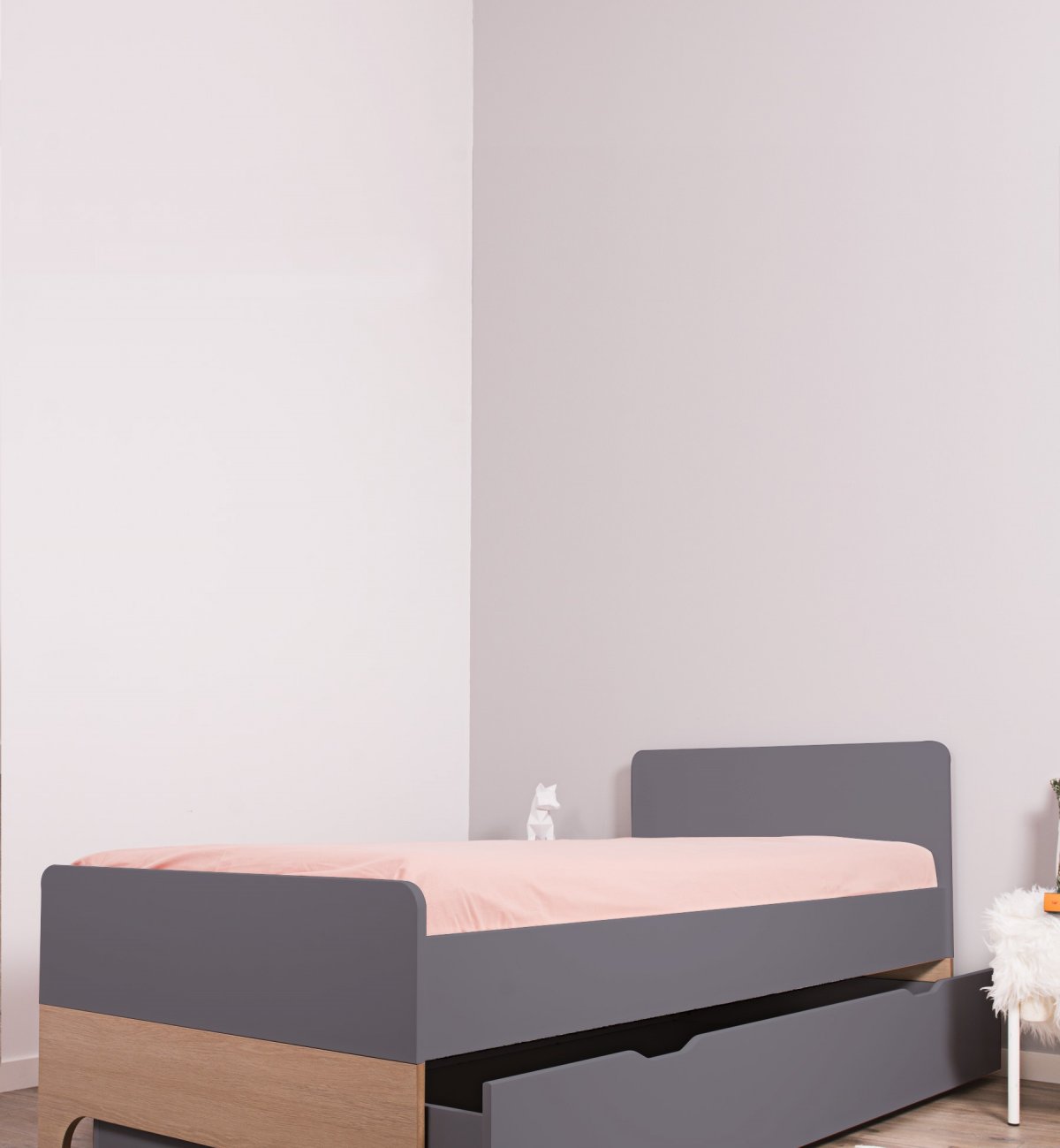 Cajón cama infantil con ruedas 90x200cm Colección Calvi