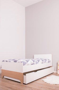 Tiroir de lit enfant avec roulettes 90x200cm collection Calvi - Kadolis