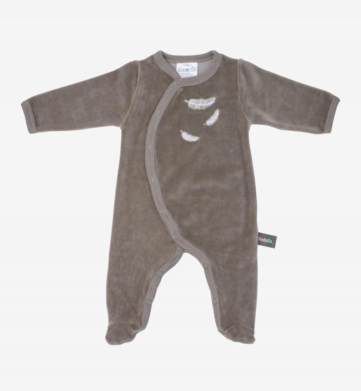 Pyjama van Biologisch Katoen met witte verenpatronen voor baby's Kadolis