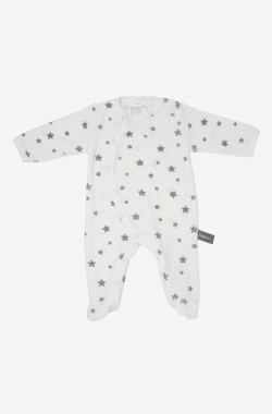 Pijama bebé em algodão orgânico estampa estrelas