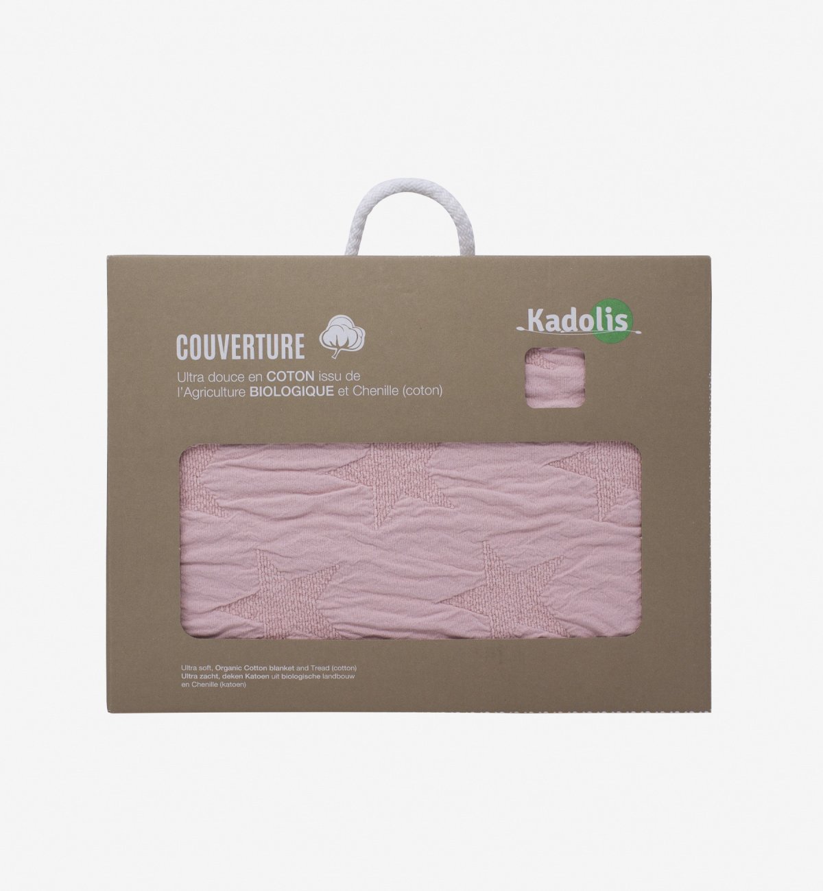 Baby blanket in chenille mesh and Organic Cotton Star Kadolis