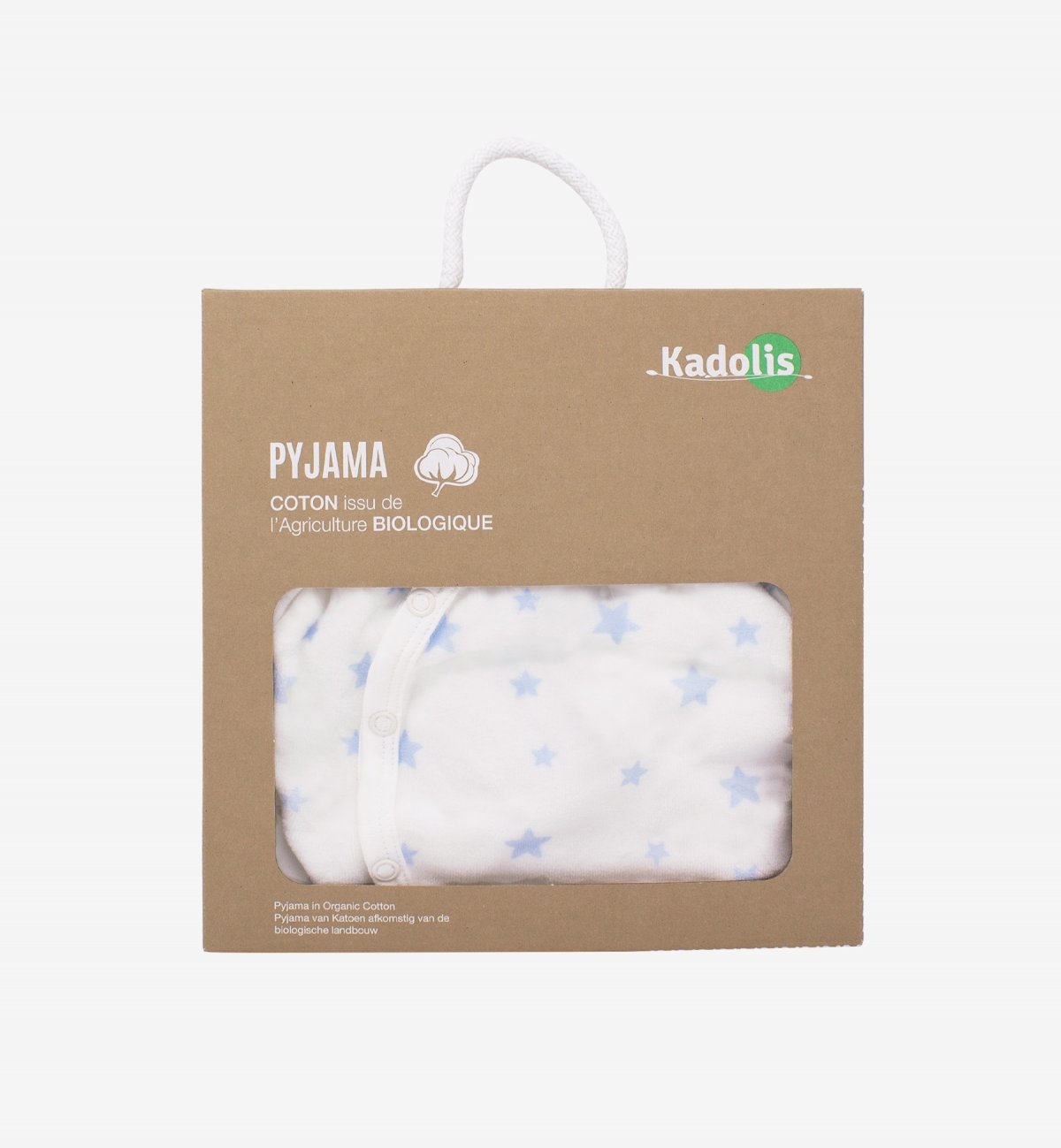 Pyjama bébé hiver en Coton Bio imprimé étoiles 0 à 18 mois