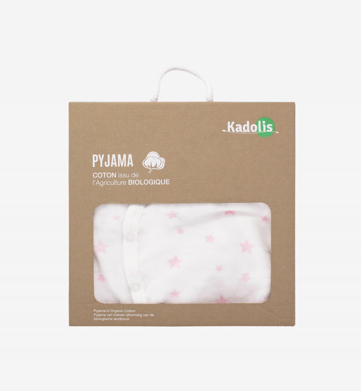 Baby pyjamas in Organic Cotton printed stars Kadolis