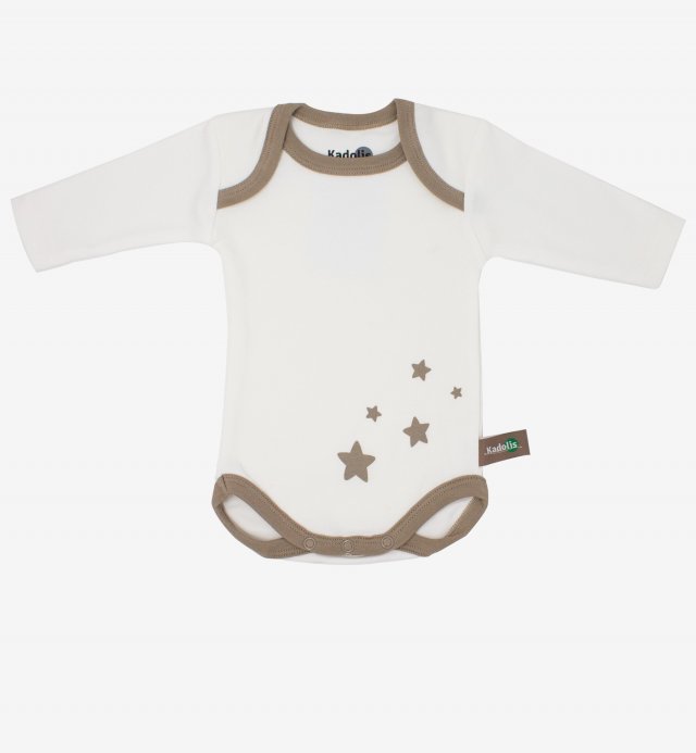 3 bodies -manches longues- Coton Bio - motifs étoiles -0 à 18mois