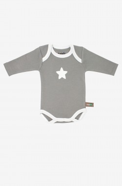 Long sleeved bodysuit in Organic Cotton with star patterns (x 3) Kadolis