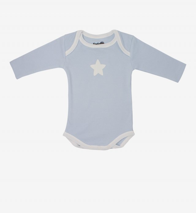 Long sleeved bodysuit in Organic Cotton with star patterns (x 3) Kadolis