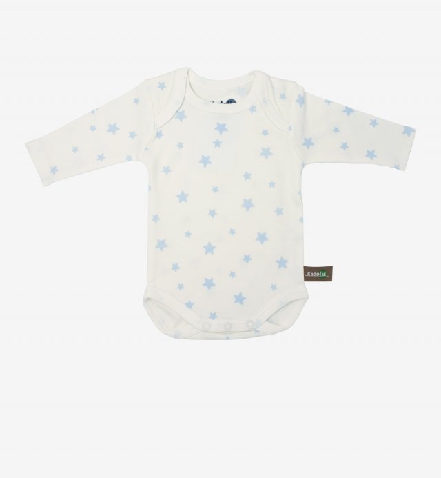 Long sleeved bodysuit in Organic Cotton with star patterns (x 3) Kadolis