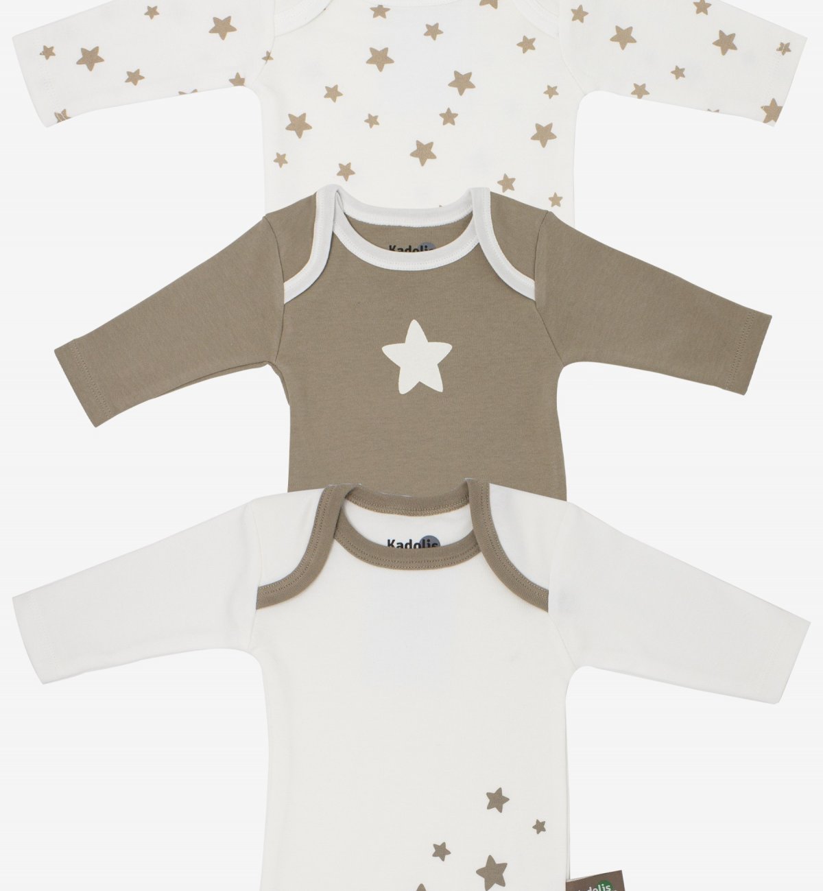 Langärmeliger Body aus Bio-Baumwolle mit Sternenmuster (x 3) Kadolis
