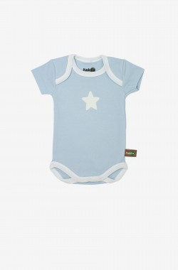 Short sleeved bodysuit in Organic Cotton with star patterns (x 3) Kadolis