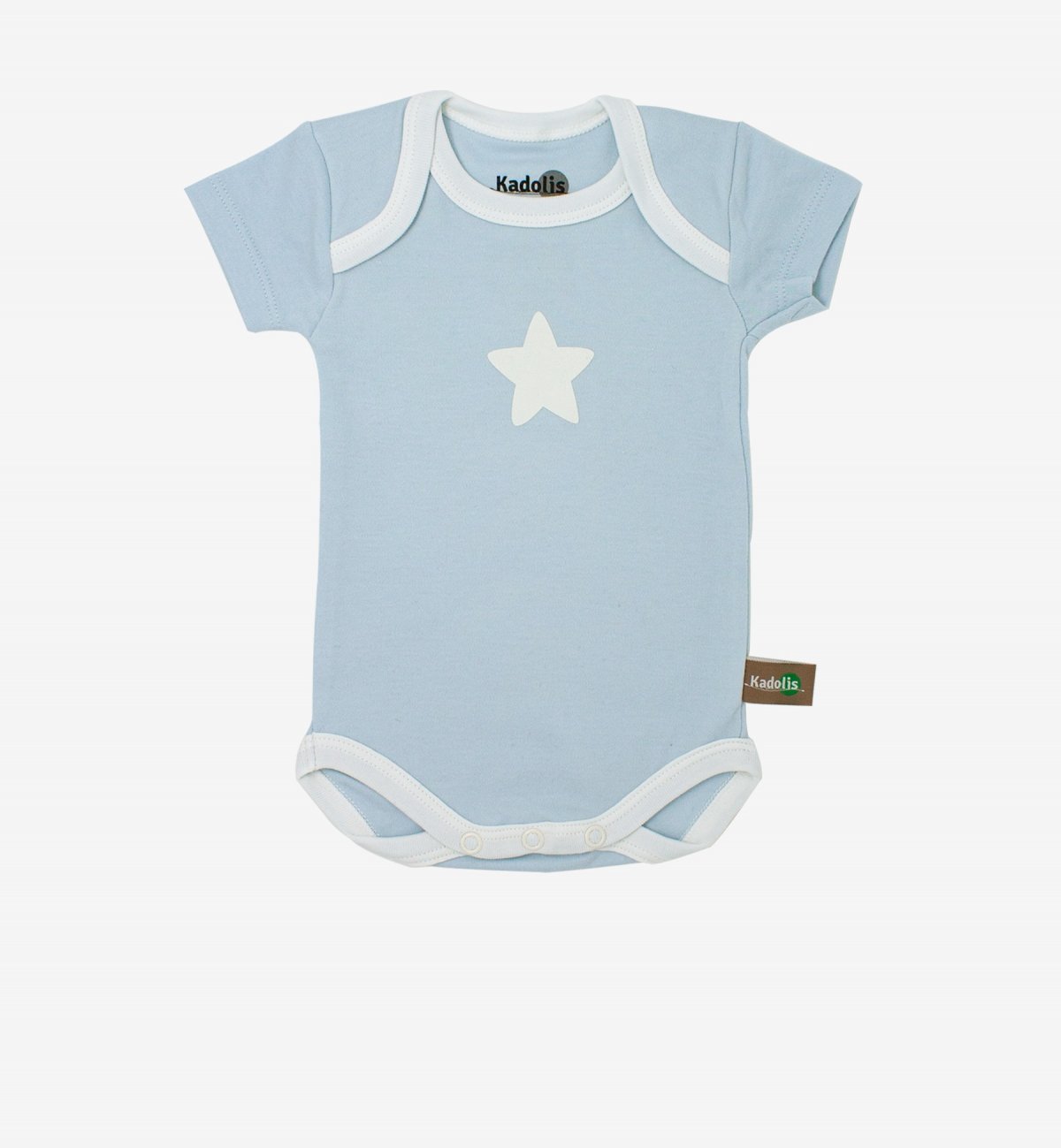 Short sleeved bodysuit in Organic Cotton with star patterns (x 3) Kadolis