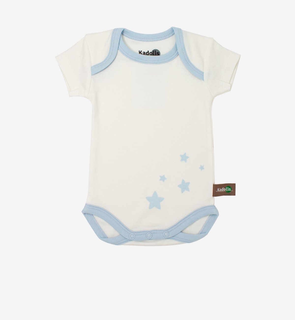 Short sleeved bodysuit in Organic Cotton with star patterns (x 3) Kadolis