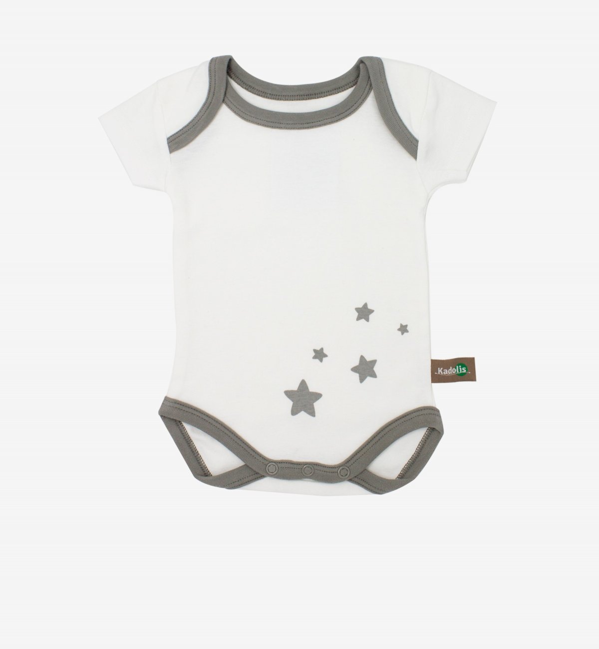 Short sleeved bodysuit in Organic Cotton with star patterns (x 3) Kadolis