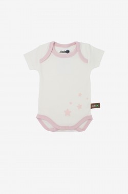 Short sleeved bodysuit in Organic Cotton with star patterns (x 3) Kadolis