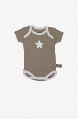 Short sleeved bodysuit in Organic Cotton with star patterns (x 3) Kadolis