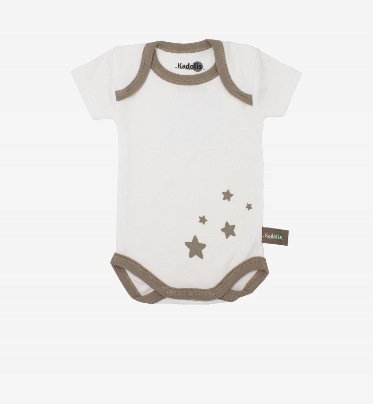 Short sleeved bodysuit in Organic Cotton with star patterns (x 3) Kadolis