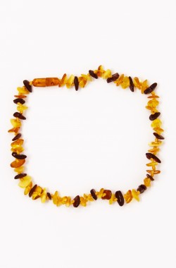 Multicolored amber baby necklace with Kadolis safety clasp