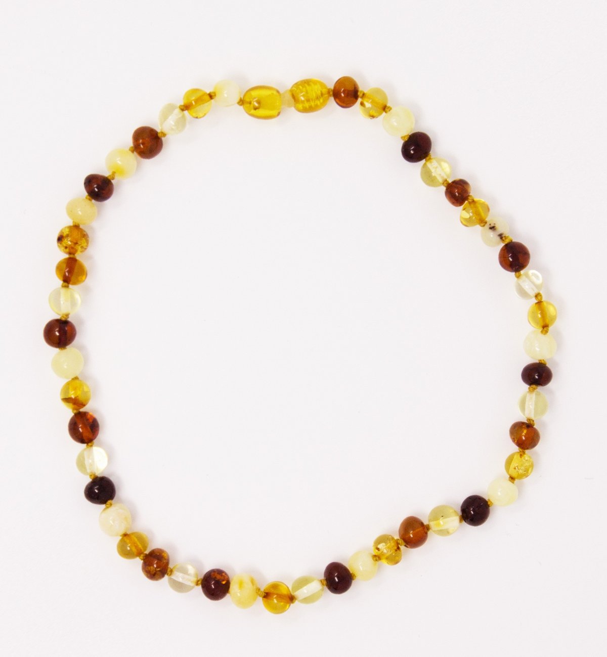 Amber necklace for baby with secure clasp Kadolis