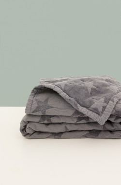 Grand plaid Coton Bio maille chenille Star