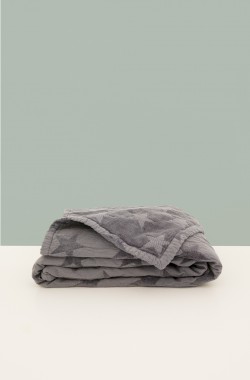 Grande cobertora em algodão orgânico e malha chenille Star