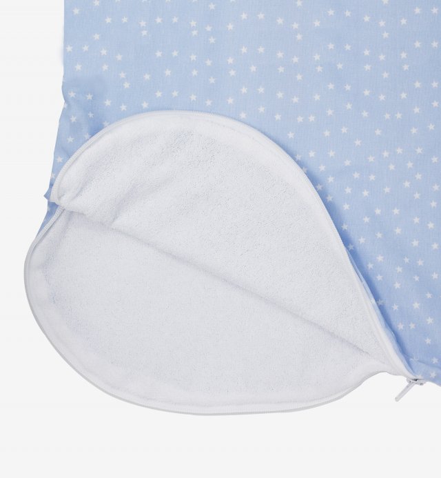 Summer sleeping bag in Organic Cotton with stars pattern and pocket Kadolis