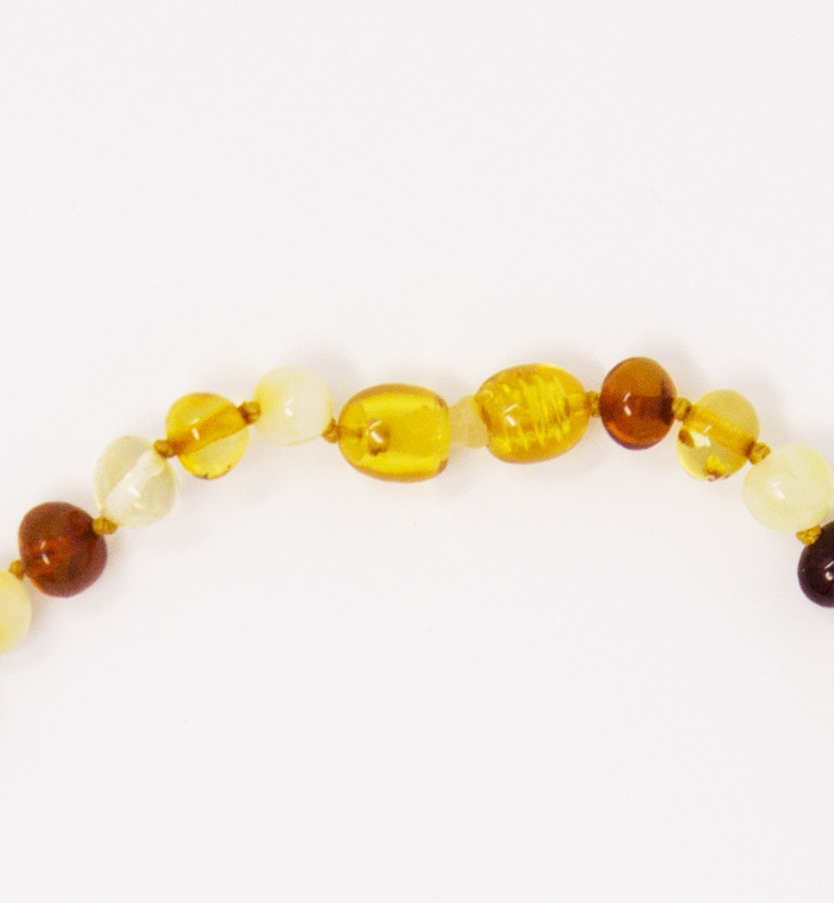 Amber necklace for baby with secure clasp Kadolis