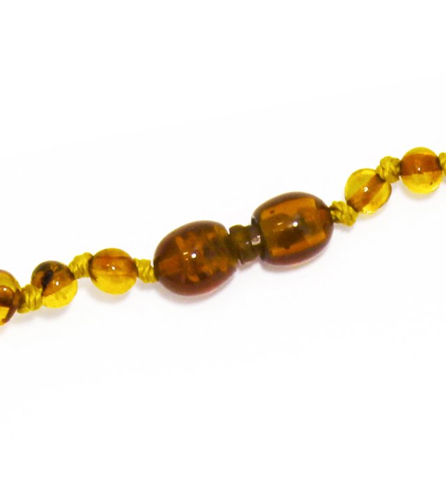 Collana d'ambra sicura per bambini con perle rotonde di miele Kadolis