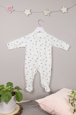 Pyjama bébé été en Jersey de coton bio à motifs étoiles - Kadolis
