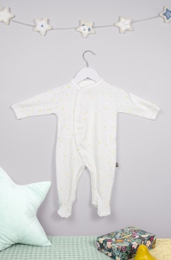 Pyjama bébé été en jersey de Coton Bio motifs triangles - Kadolis