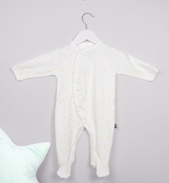Pyjama bébé été en jersey 100% Coton Bio motifs triangles 0 à 18mois