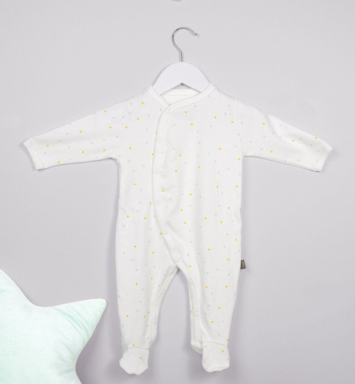 Pyjama bébé été en jersey de Coton Bio motifs triangles