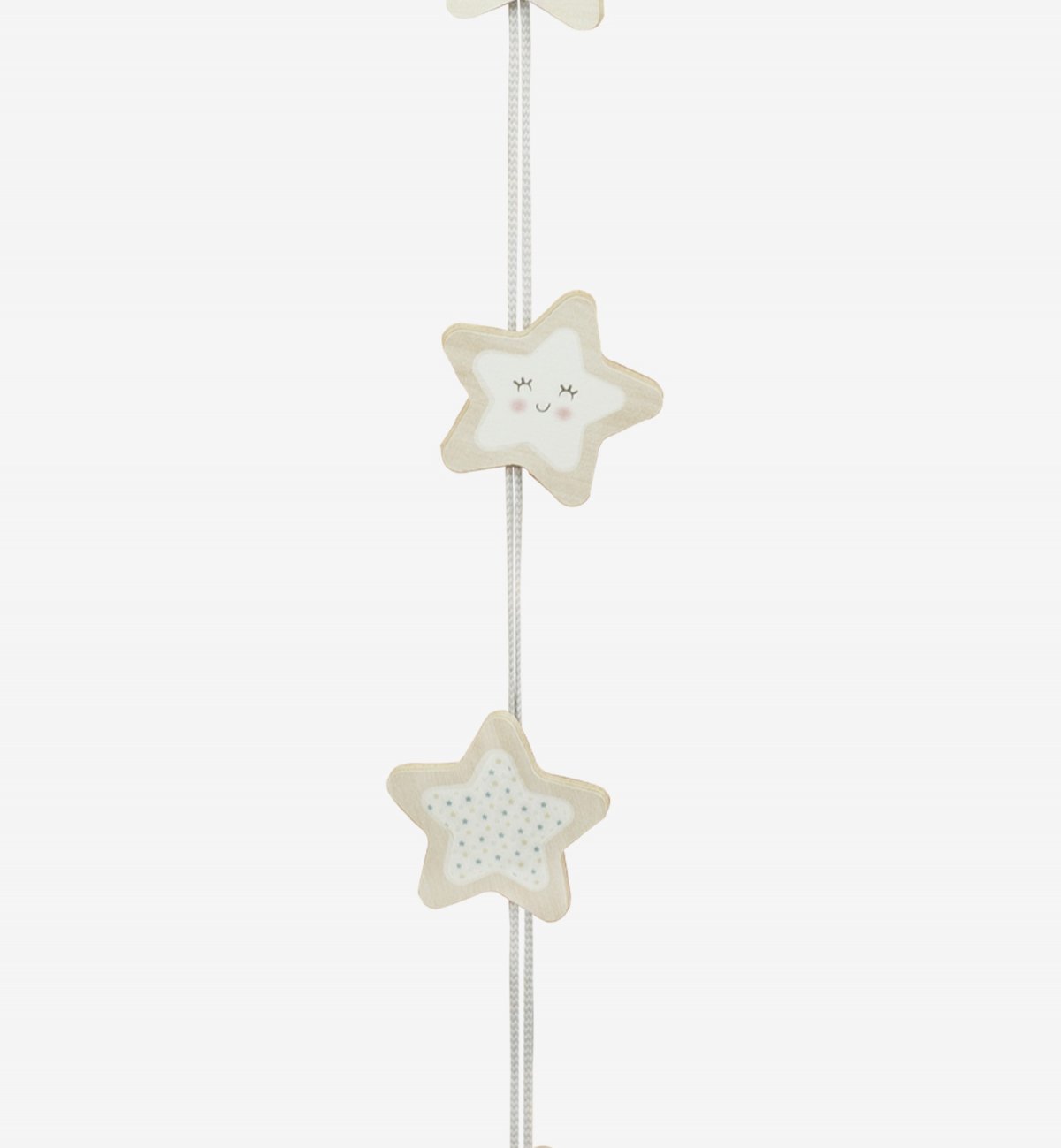 Ghirlanda decorativa in legno con motivi a stelle
